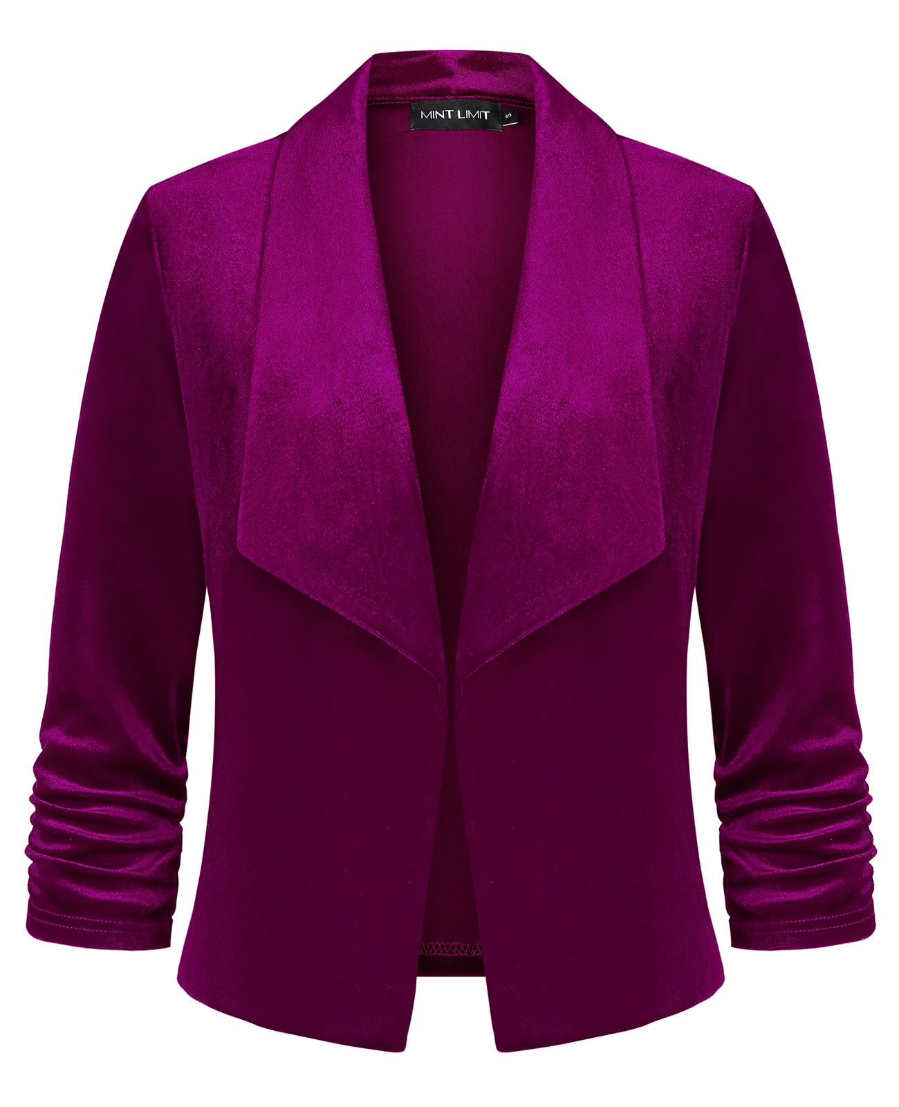Giacca Elegante Donna YMING Con Colletto Dentellato, Cardigan Aperto Senza Bottoni, Con Tasche, Maniche Lunghe, Morbida In Poliestere, Per Ufficio E Serate