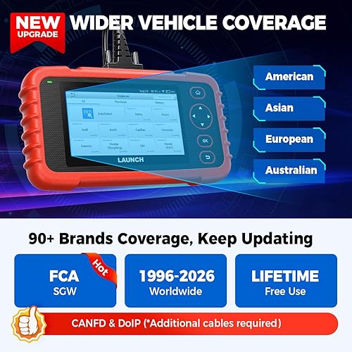 Miniatura 5 de LAUNCH CRP129X Elite - Escáner OBD2 para automóvil, FCA AutoAuth, 8 reinicios de aceite/EPB/SAS/TPMS/BMS/acelerador/reinicio de DPF/codificación de