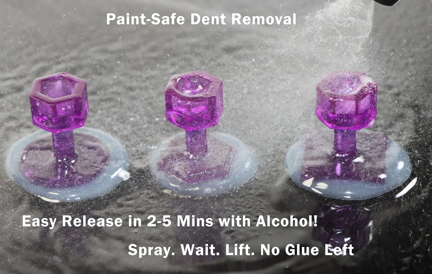 Dent Puller Tabs,10Pcs Car Body Dent Removal Pulling Tabs,Paintless Dent Repair Tool, Ice Suction Cup Glue Tabs for Automobile Dent Repair Hail Damage Removal Tools (Purple)