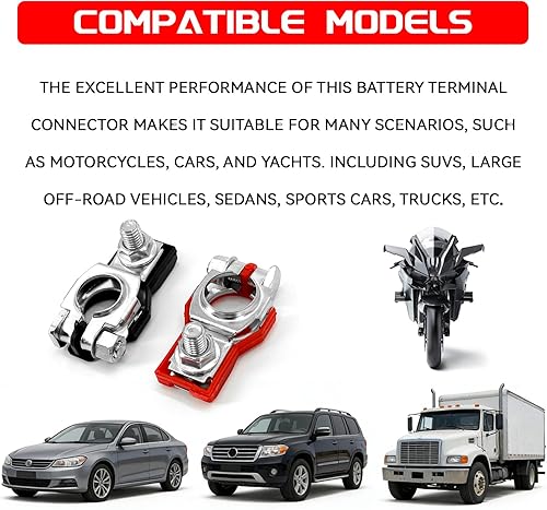 Miniatura 6 de Conectores de terminal de batería para N-issan, extremos de cable de batería positivos y negativos con parte inferior de plástico para Maxima Rogue