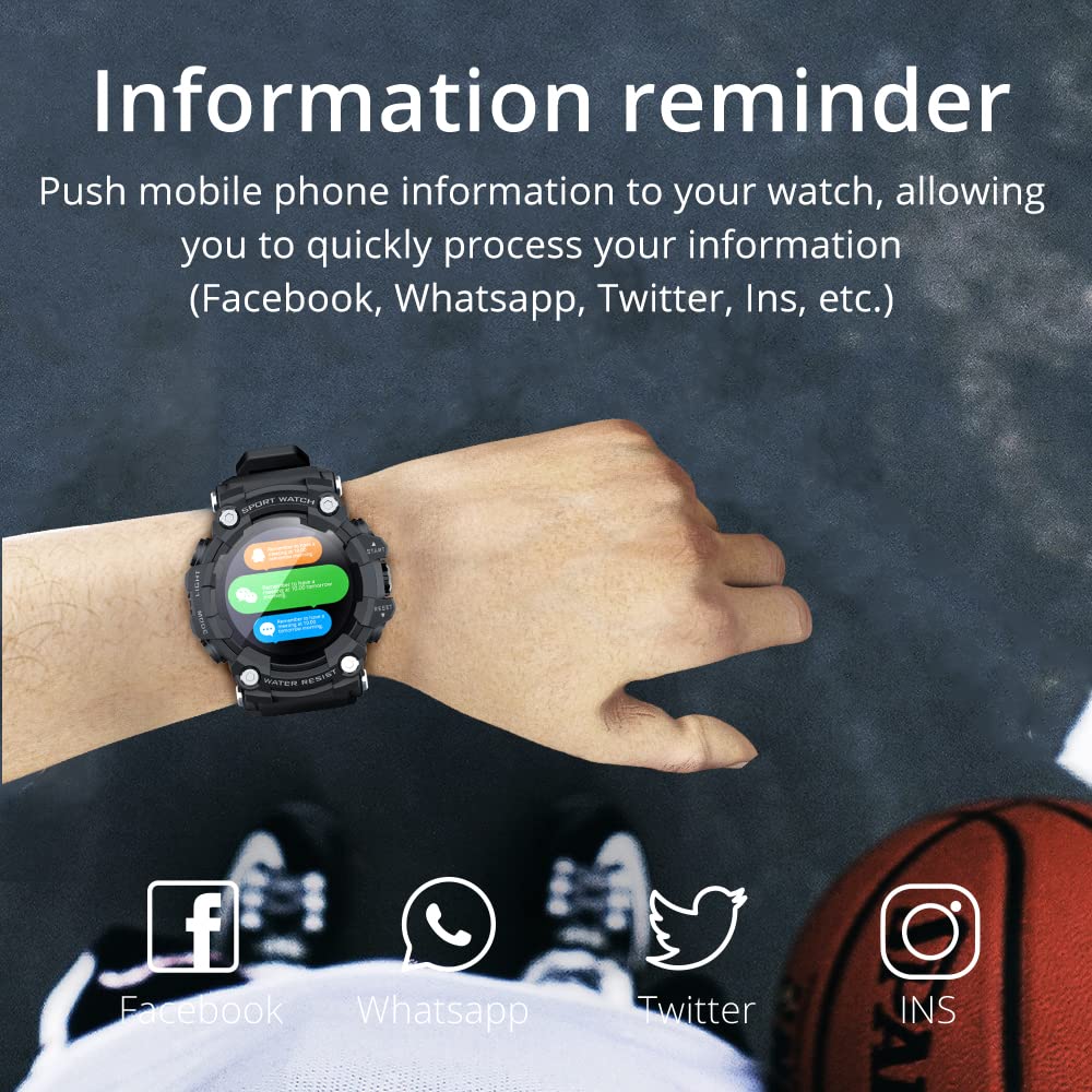 Sport all'aria aperta Smart Watch Touch Screen Fitness Orologio da polso Impermeabile multifunzione Bluetooth Activity Tracker Contapassi Sonno Cardiofrequenzimetro Orologi per IOS Android (Verde)