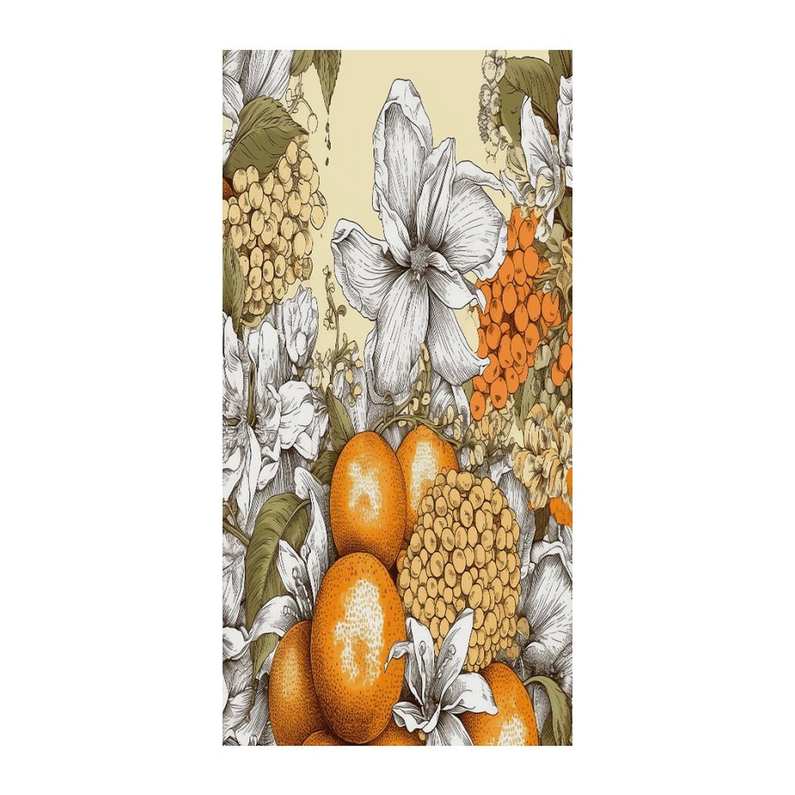 Fekiloot Style Fresh Fruit Flowers Door Curtain Room Divider Curtains