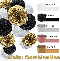 Vista 3 de PartyWoo Serpentinas de papel crepé, 8 rollos de 656 pies, paquete de serpentinas de fiesta negras, doradas y plateadas, papel crepé