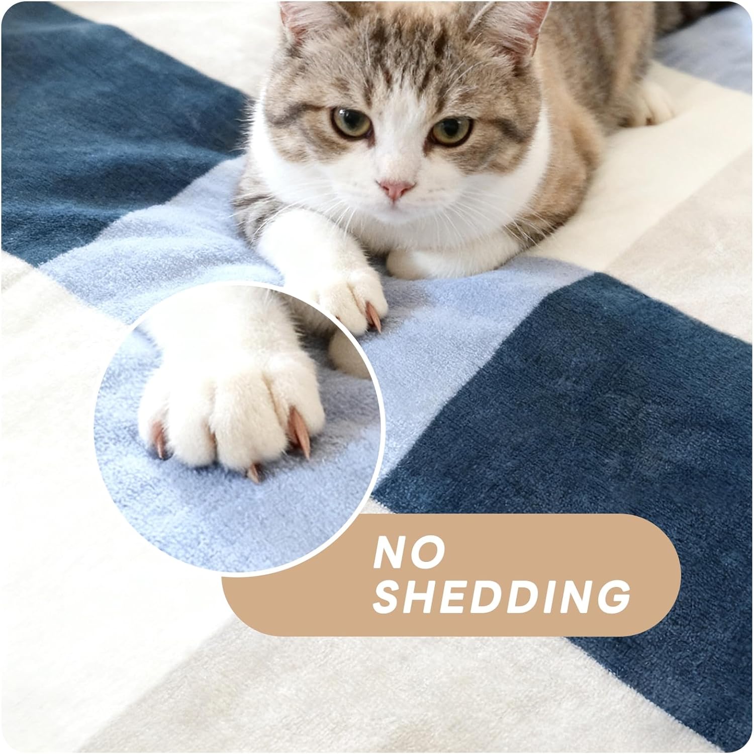 PU MEI Sherpa Fleece Throw Blanket 60" x 80" Reversible Plush Fluffy Large Big Blanket Lattice Flannel Blankets for Sofa Couch Bed (Grey-Soft Blue, 60"*80") - Image 5