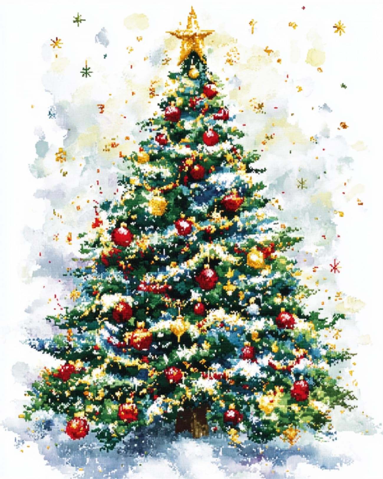 Amazon | 14CT カラフルなクリスマスツリー クロスステッチキット