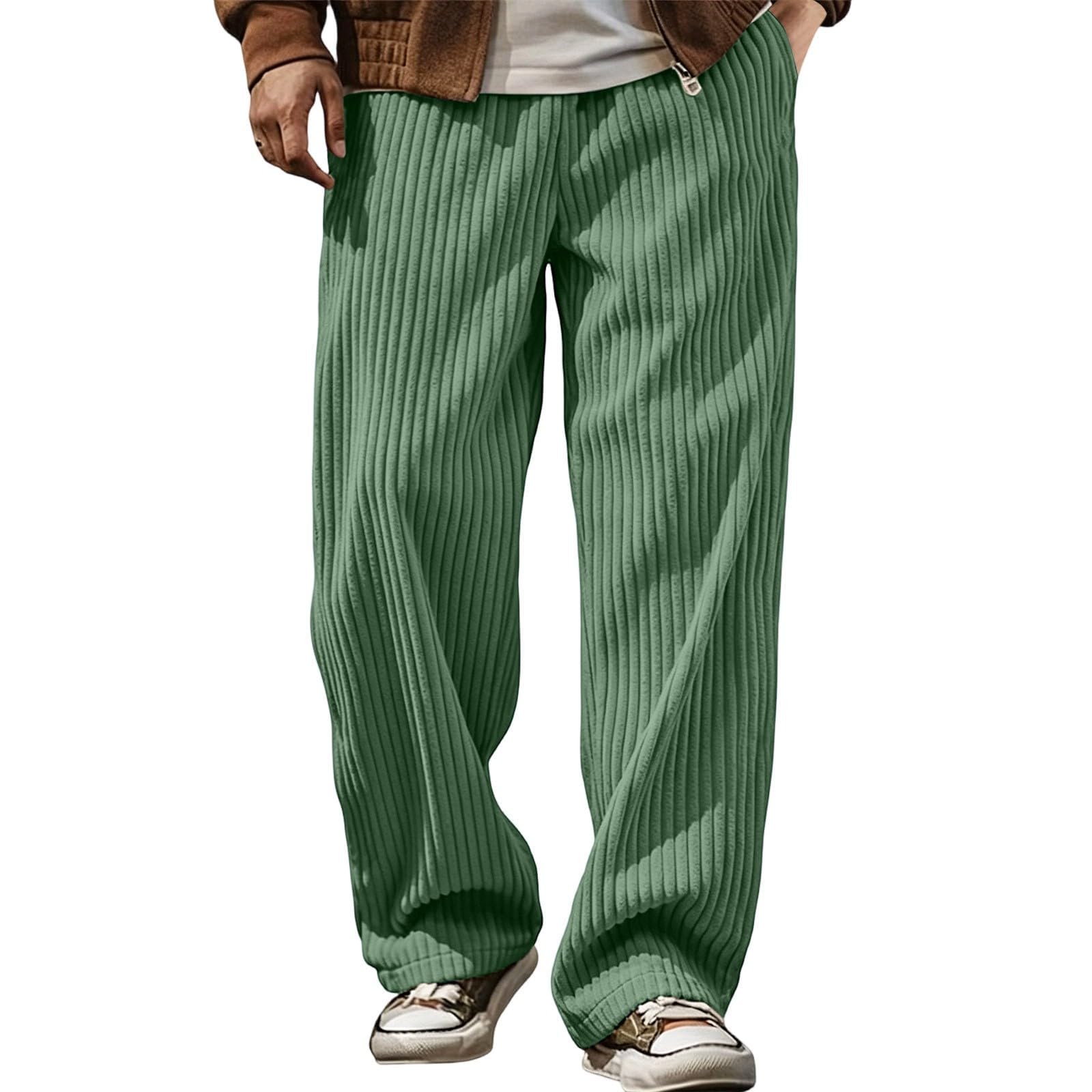 SOOUICKER Herren Cordhose Baggy Vintage Breitcord mit Gummizug