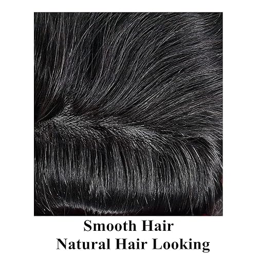 Miniatura 3 de RESHE Toupee - Pieza de pelo para hombre Toupee Europeo Real Sistema de Cabello Humano Reemplazo para Hombres Hair Units Protesis Capilar Para