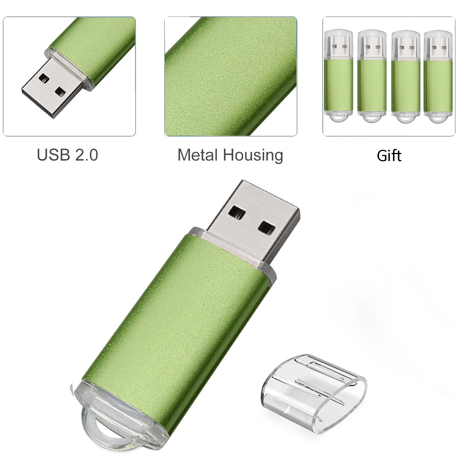 100 szt. pendrive USB 2.0 pamięć pendrive pendrive USB dysk (512 MB, zielony)