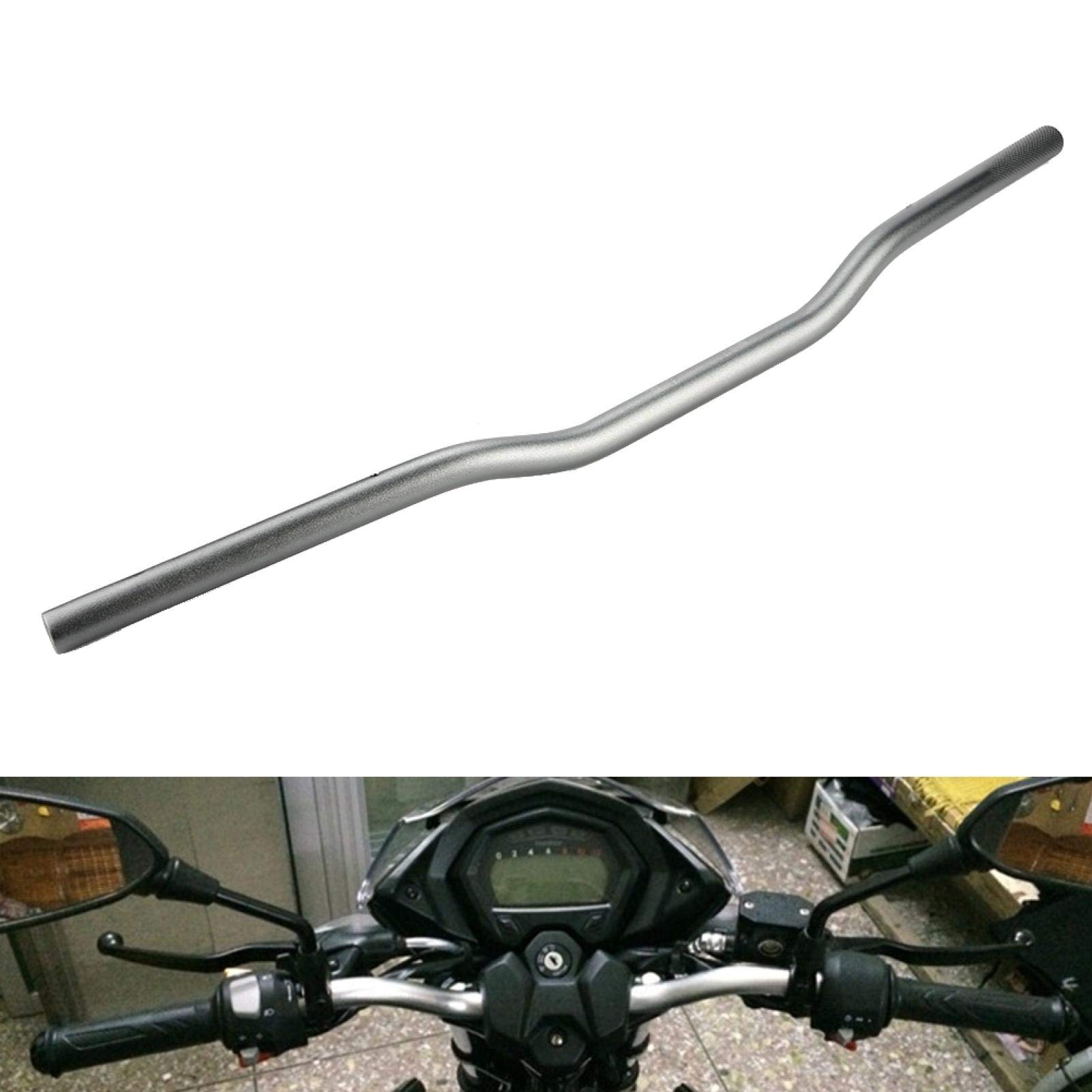 Manubrio moto, diametro 22 mm in lega di alluminio Manubrio modificato per moto retrò grigio piatto