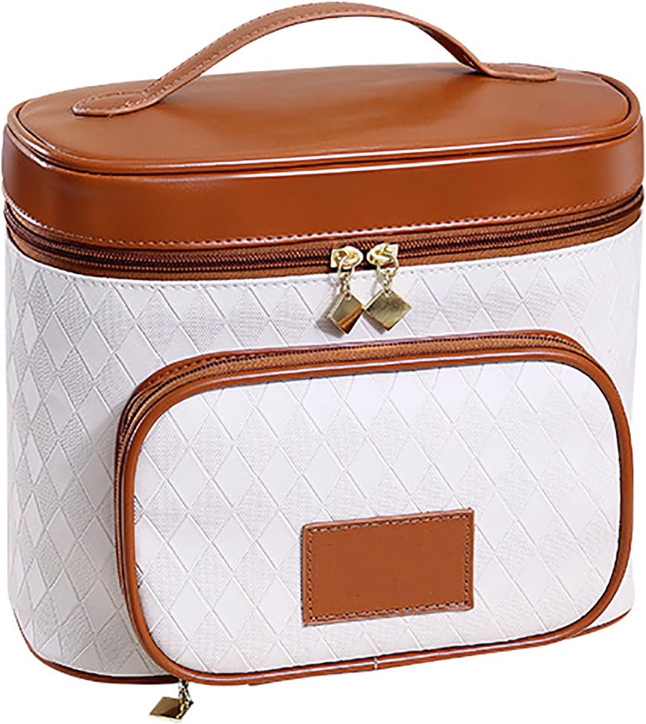 PUメイクアップバッグ、ポータブル大容量化粧品収納バッグ、多機能トイレタリーバッグオーガナイザー 女性 女の子 旅行 アウトドアジュ