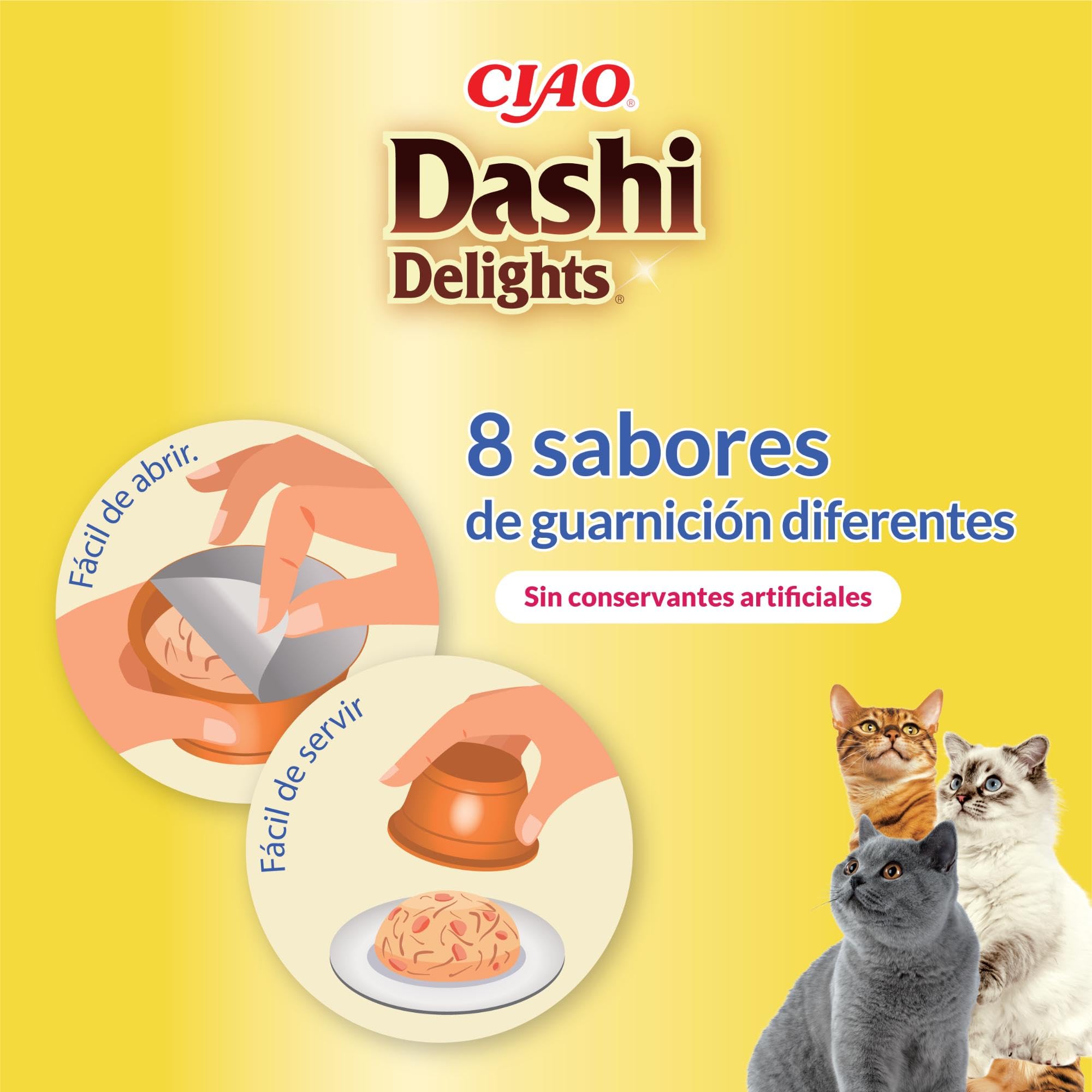 INABA Dashi Delights - Trozos en un Caldo de Copos de Bonito con Pollo - Topping - Alto Contenido en proteínas - Ingredientes Naturales - Comida para Gatos - 70 g