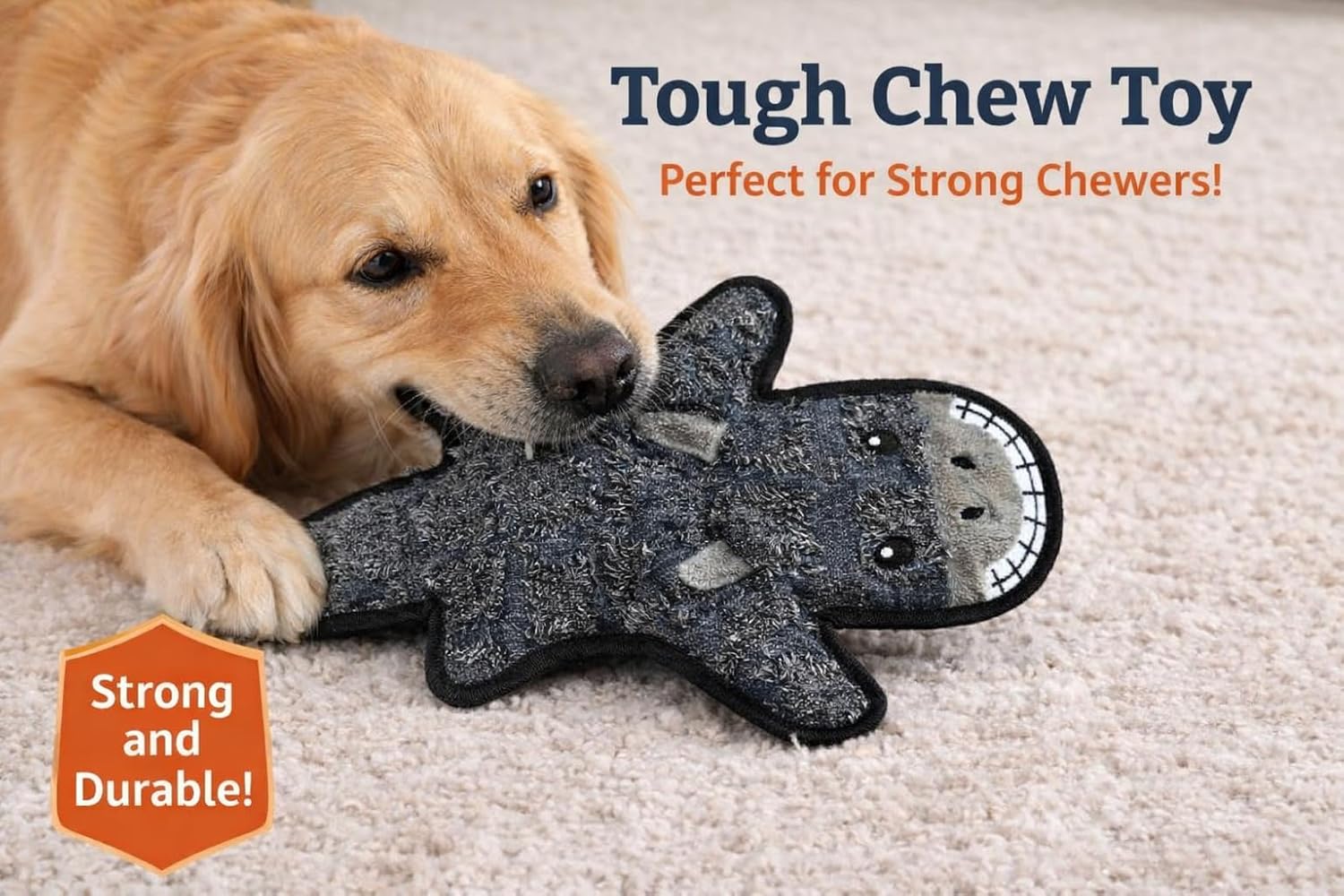Jalousie 5 Pack Ultra Tough No Stuffing Squeaky Dog Toys for Large Dogs No Mess Interactive Durable Plush Chew Toy Indestructible Dog 6 Layers (5 Pack Ultra Tough Canvas Oxford, Small to Medium)