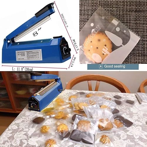 Miniatura 4 de Sellador térmico por impulsos Bolsas manuales Máquina de sellado por impulso de 8 pulgadas para bolsas de plástico PE PP Bolsas con agarre de