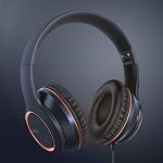 LORELEI X8 Casques filaires avec micro avec ligne de nylon sans angle de 1,45 m et prise 3,5 mm, léger pliable & Casques portables pour Smartphone, Tablette, Ordinateur,Mp3/4(Bleu foncé)