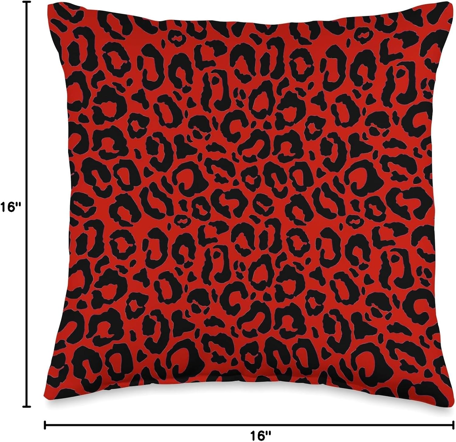 Red Leopard Throw Pillow Cheetah Print Animal Lover Throw Pillow