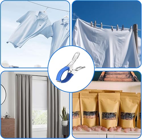 12 Pieces Metal Clips for Pool Covers, Fastening Clips With Protective Film, Tarpaulin Clips, Clamps for Above-Ground Pools, Clamps With Strong Clamping Force for Photography and Greenhouses(D) - 6