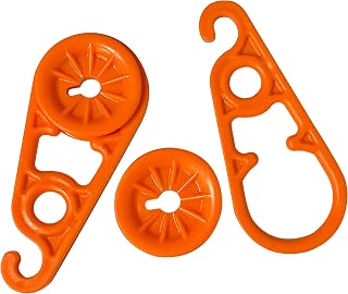 ACCUSHARP Super Snaps Tarp Clips, Movable Snap Clips for Outdoor Camping, Awning, Banner, Cover, Tarps and Plastic Sheeting, Tarp Clamps, Grommet Replacement, Pack of 6, XL Orange