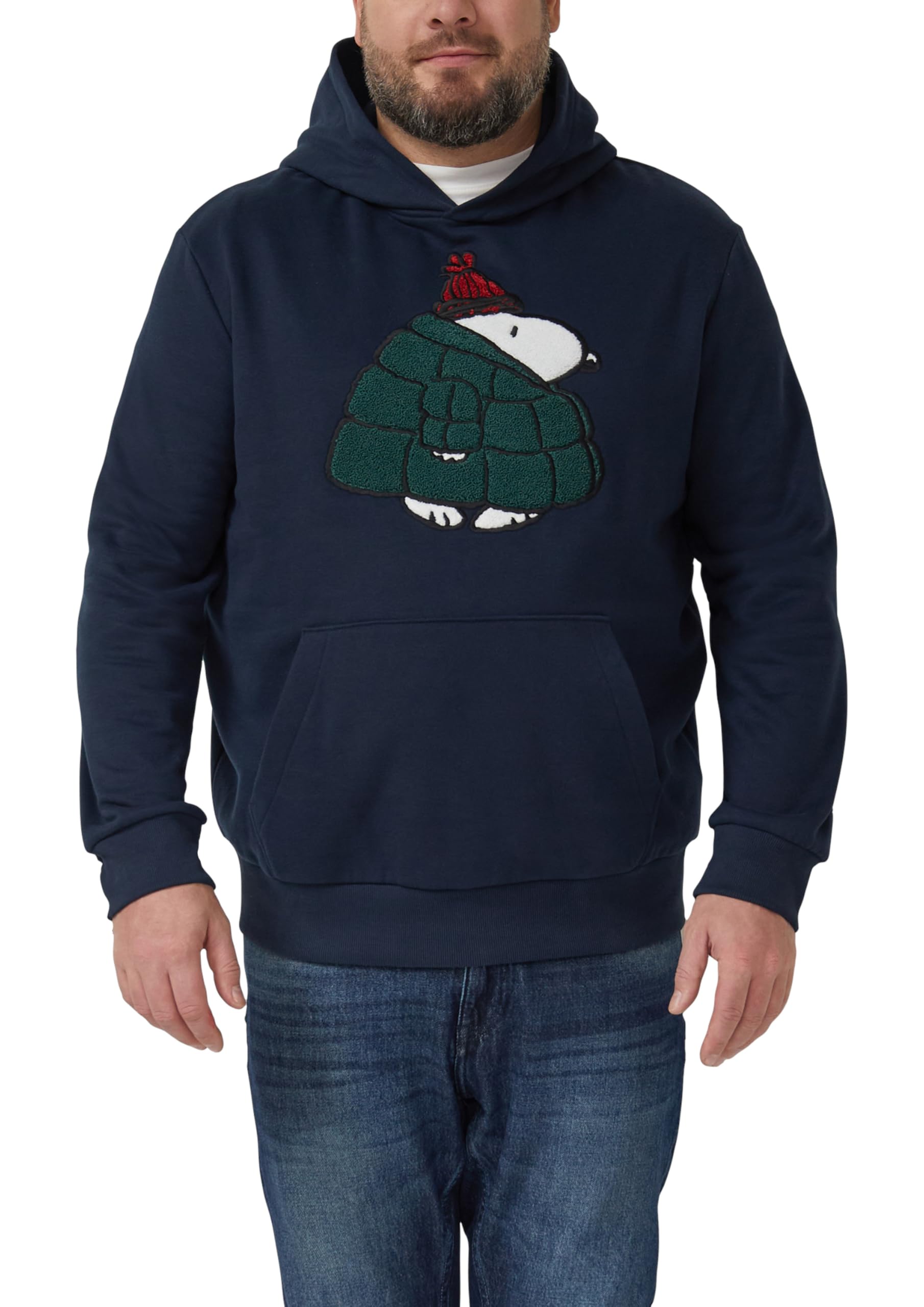 s.Oliver Herren Kapuzen-Sweatshirt mit Peanuts®-Artwork Sweatshirt mit Kapuze und Snoopy®-Artwork