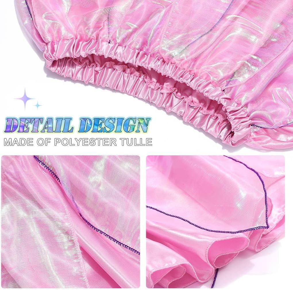 TWINKLEDE Fairy Petal Skirt Costume Tutu Elastic Blue Flared Skort for Women