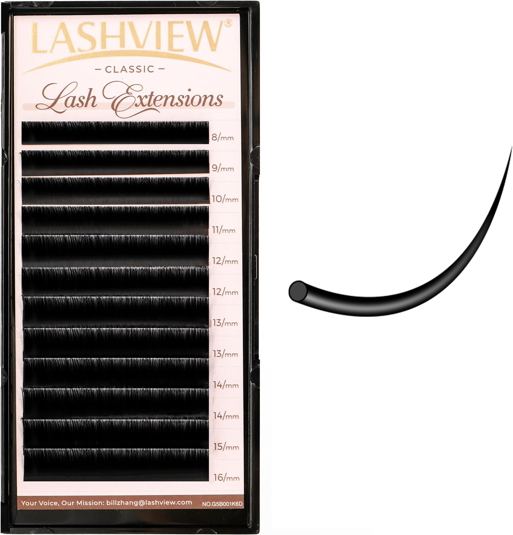 LASHVIEWClassic Lash Extensions, 0.15 CC Curl 10mm Mixed Eyelash Extensions, Professional Lash Trays for Lash Extensions (0.15 CC 8-16mm)