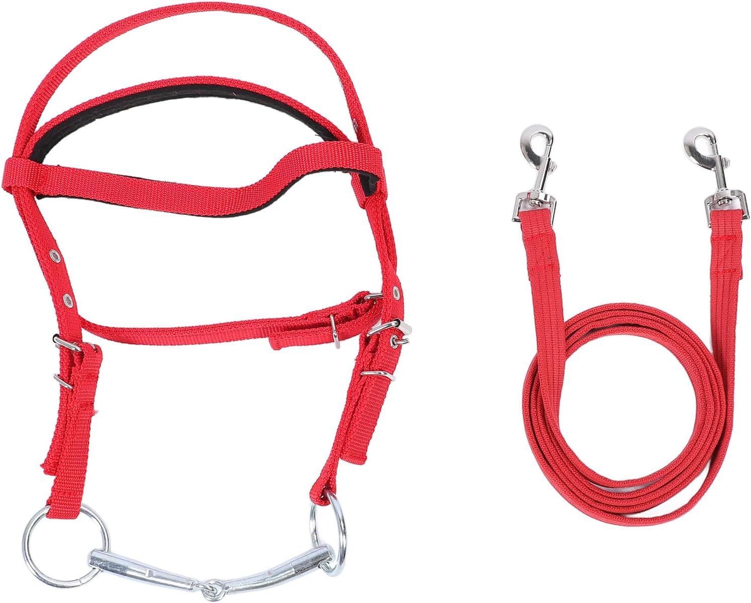 Horse Bridle Rein, Nylon Stylish Adjustable Horse Headstall with Reins, Browband Bridle, Dressage Bridle for Trail Riding, Equine Supplies