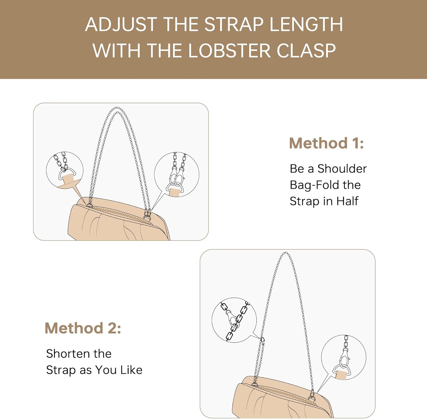 Evening Bagfor Women Elegant Luxurious Clutch Purses Detachable Metal Chain Small Shoulder Bag for Weddings or Proms