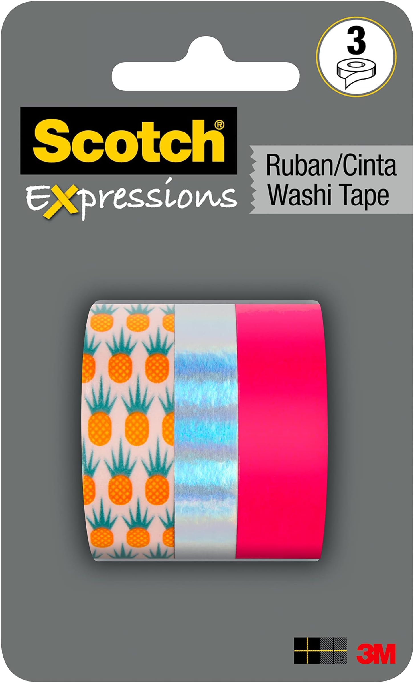 3M Expressions Pack Scotch Washi Tape: 3-Pack/Assorted (3 Patterns) Style #4/3-Pack