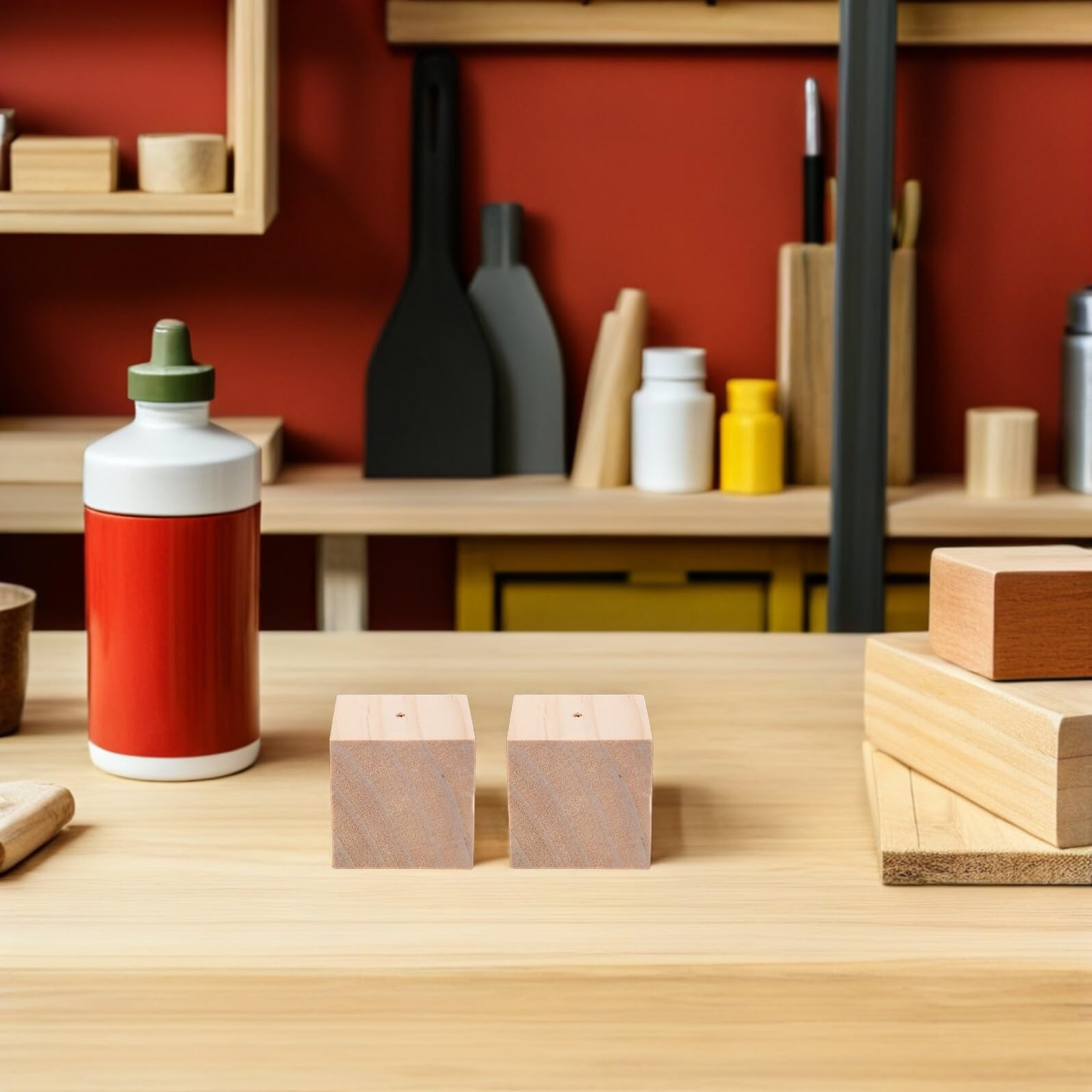 Baluue Kit 10 Pezzi Base in Legno per Decorazioni Torta, Supporto per Fiori da Decorazione Design Multifunzionale e Facile da Pulire, per Pasticceri Casalinghi