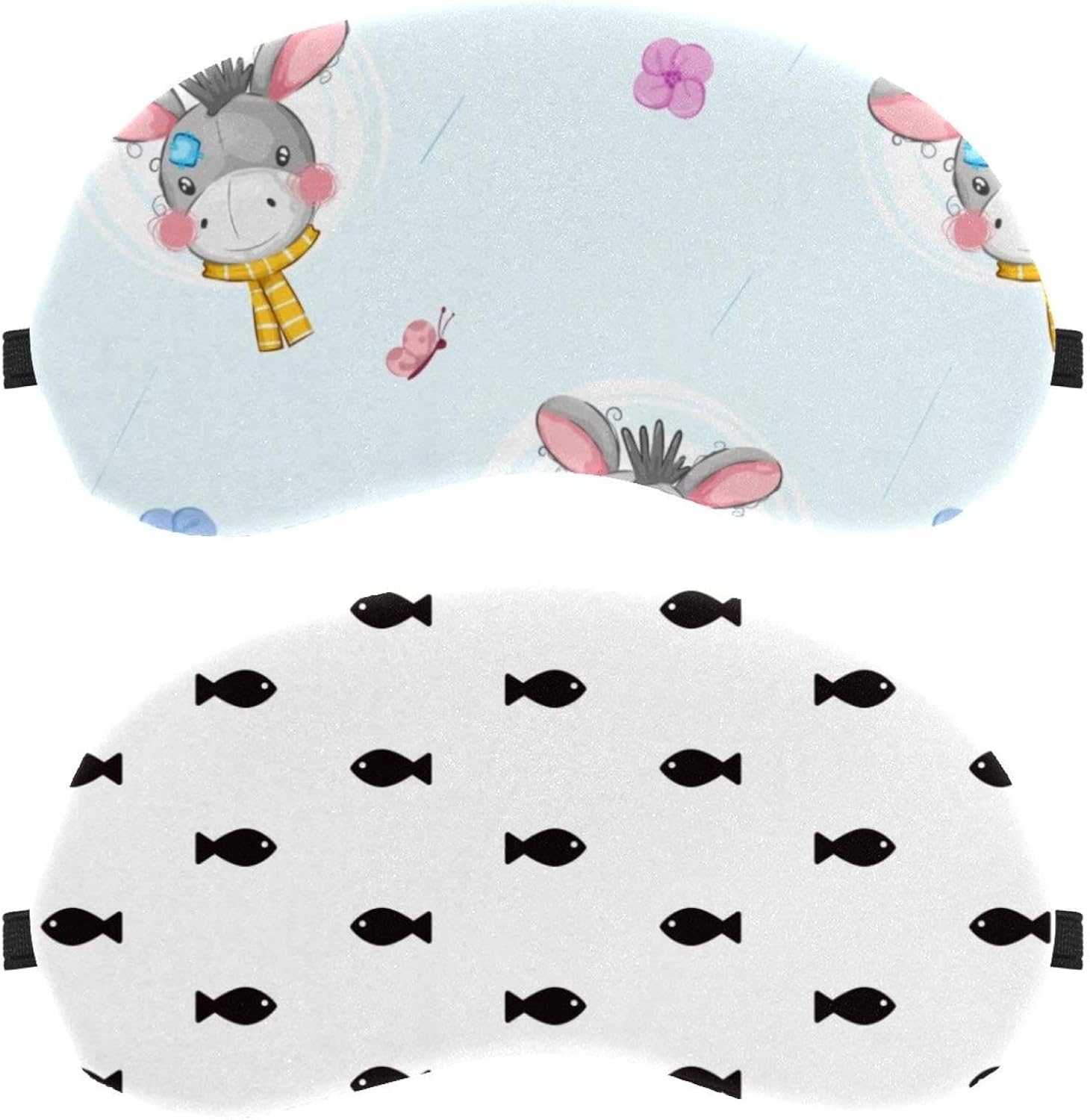 Confezione da 2 maschere per gli occhi con motivo Tiddler per dormire, per dormire, per dormire, copertura morbida per gli occhi per viaggi, pisolini, aereo, blocco della luce