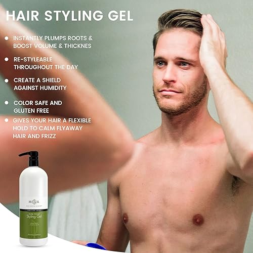 Vista 13 de MGA Gel vegano para peinar el cabello, fórmula orgánica de rescate del cuero cabelludo para un estilo de cabello flexible y natural, productos