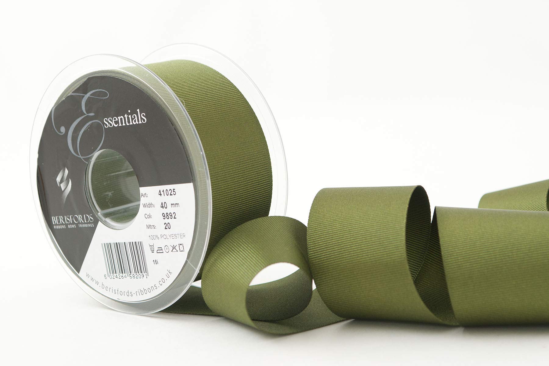 Berisfords 9892 Moss Grosgrain Ribbon