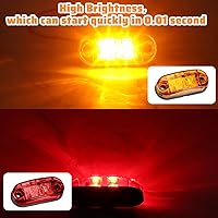 Vista 3 de 40 Pcs 2.5 Inch 2 Diode Trailer Marker Lights Waterproof Sealed Light Double Bullseye LED Trailer Lights Kit 2.5" Side Marker Light Oval Trailer