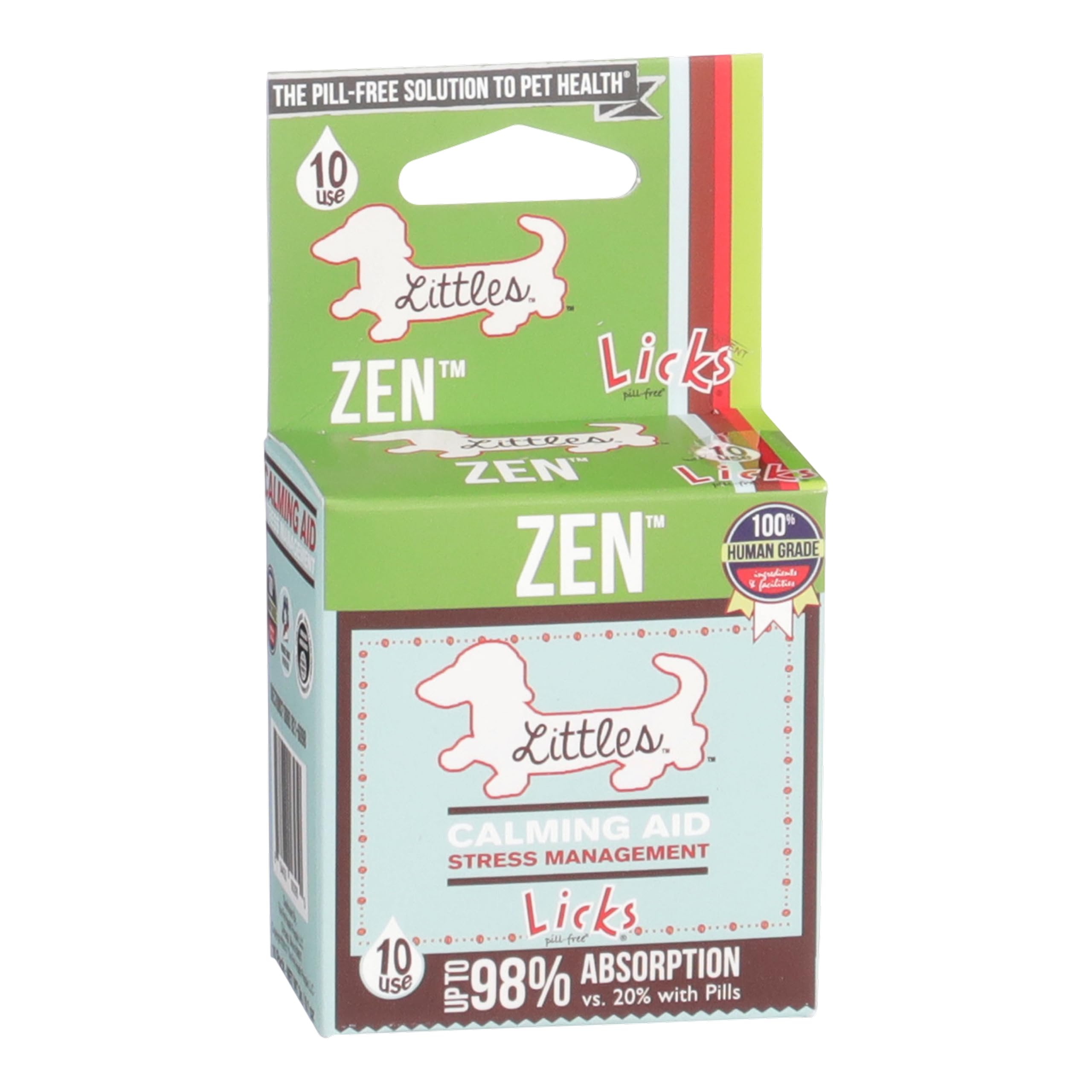 Licks Pill-Free Zen Small Breed Dog Calming Aid - Zen Calming Aid Supplements for Aggressive Behavior & Nervousness - Calming Dog & Puppy Treats for Stress Relief & Dog Health - Gel Packets - 10 Use