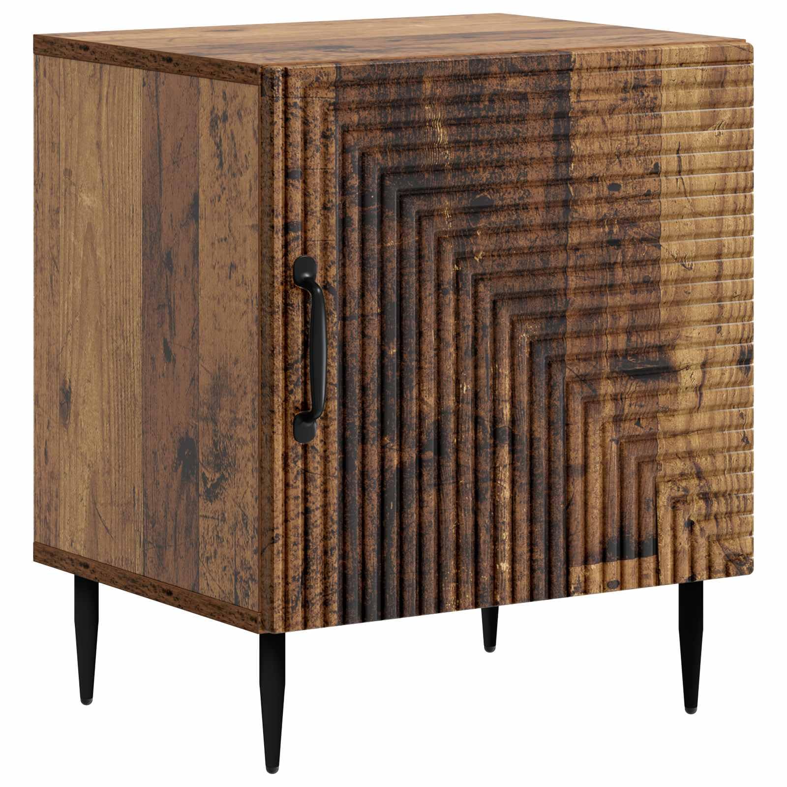 Comodino effetto legno anticato, 43 x 34,5 x 50 cm, in legno