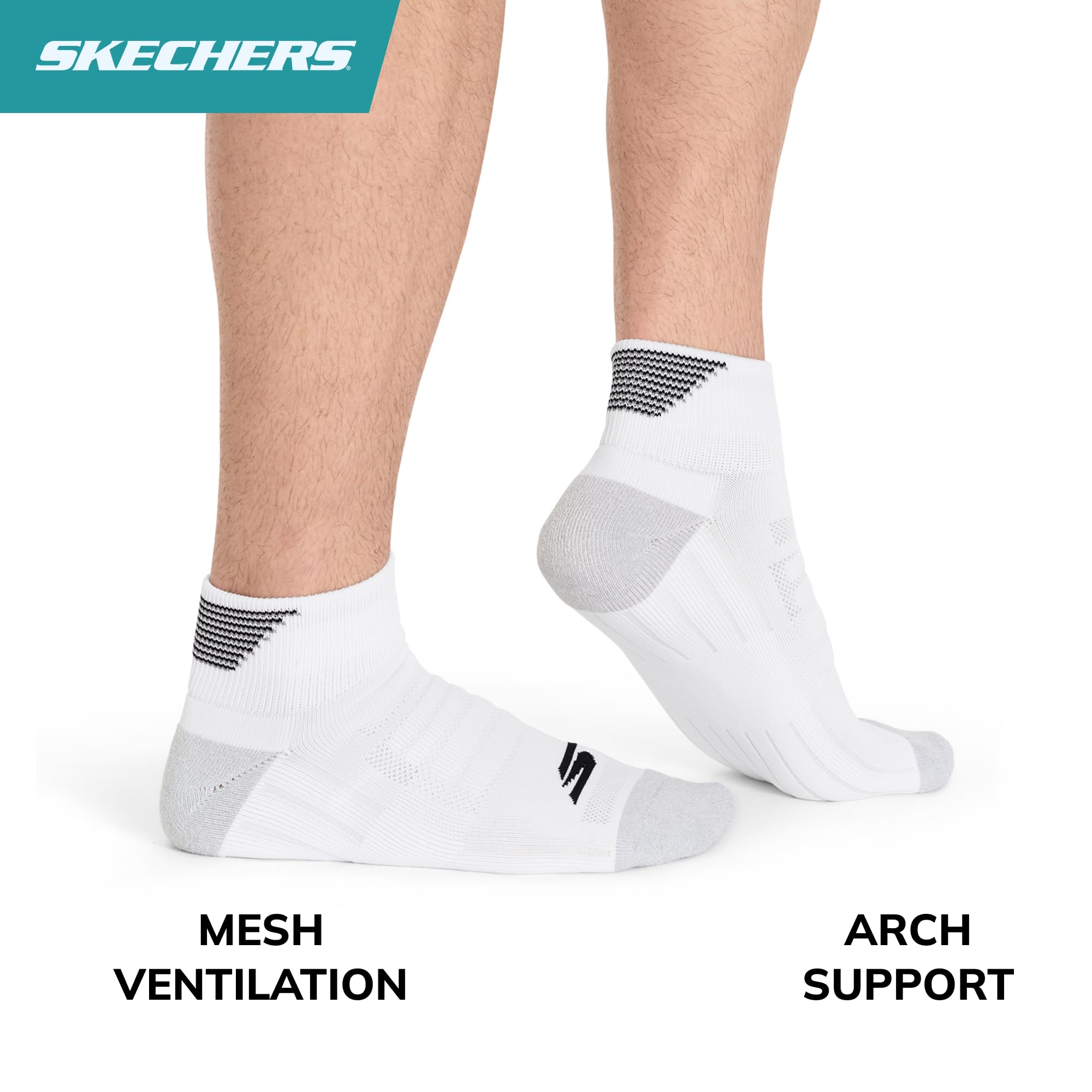 Skechers skarpety Mężczyźni 3-pack Performance Golf Quarter Crew Socks, Odor Control & Mesh Ventilation