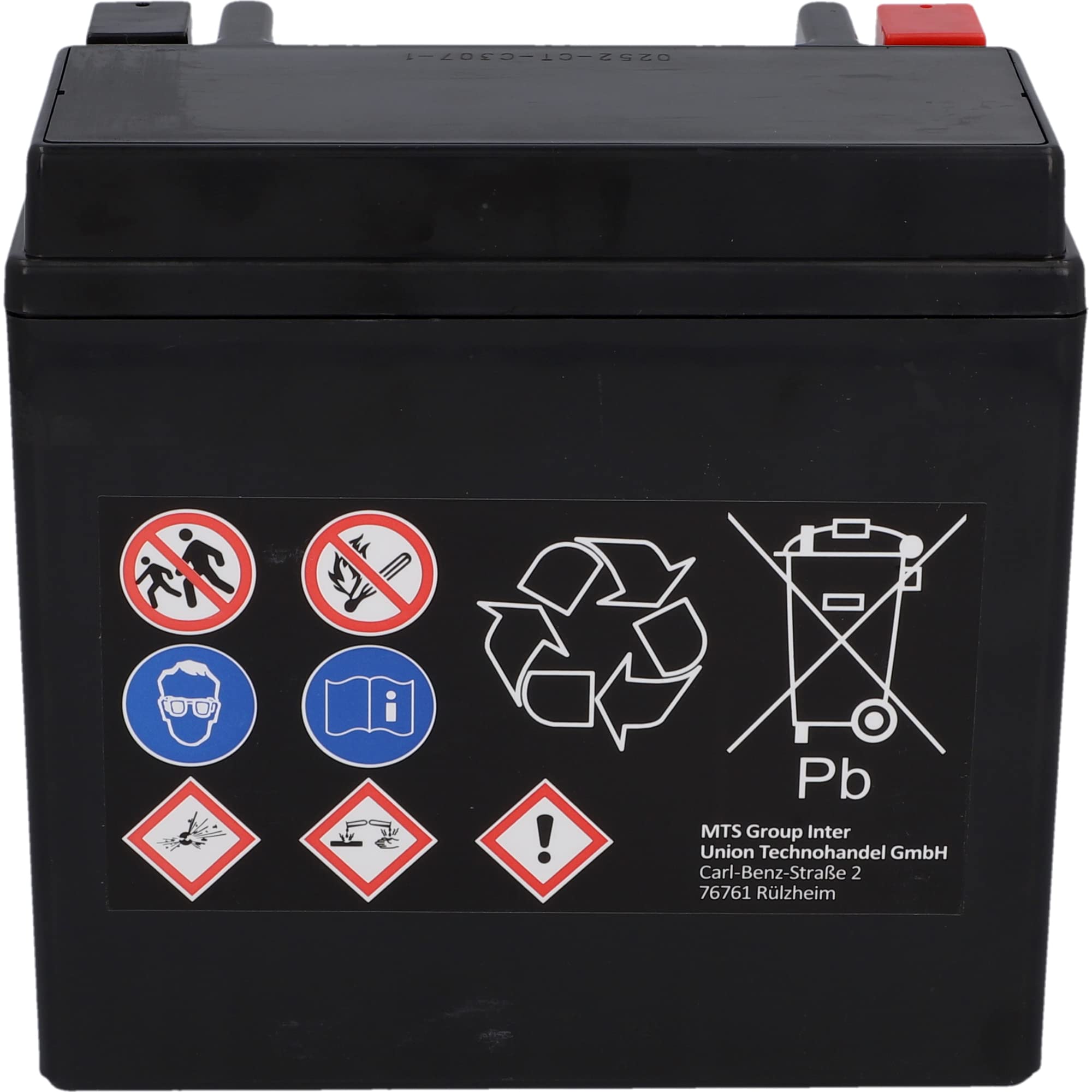 CARTEC Batería de motocicleta YTX14-BS, 14Ah, 260A, tecnología de gel, calidad original, resistente al ciclo, almacenable, sin mantenimiento, color negro
