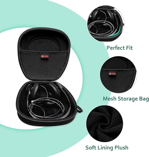 XANAD Funda rígida para Logitech H390, H430, H570e, Zone 300, Zone 301 o JLab Go Work, JIAMQISHI, EAGLEND, FEABASK Auriculares estéreo con cable con