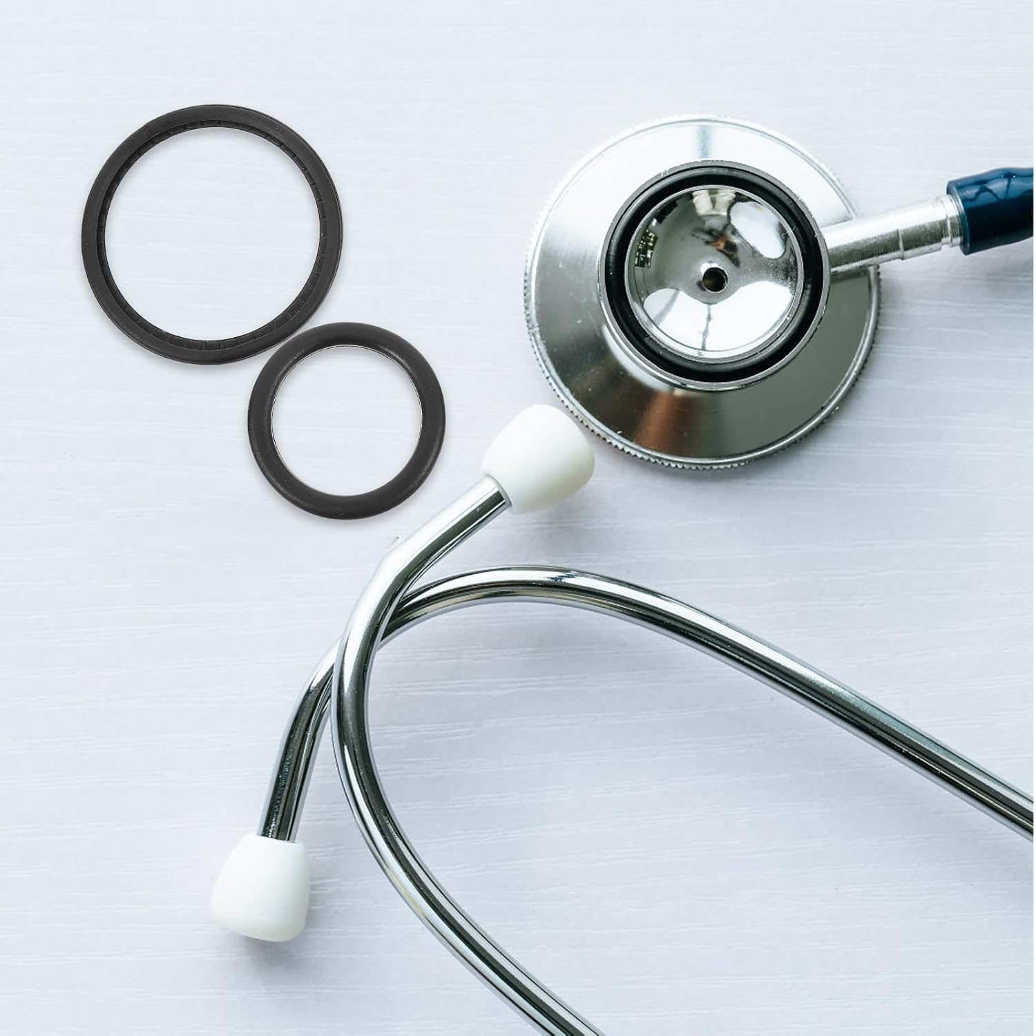 Stethoscope Replacement Accessories Kit with Diaphragm Assembly and Anti-Slip Ring, Adult and Pediatric Spare Parts Set for Stethoscope Repair and Maintenance