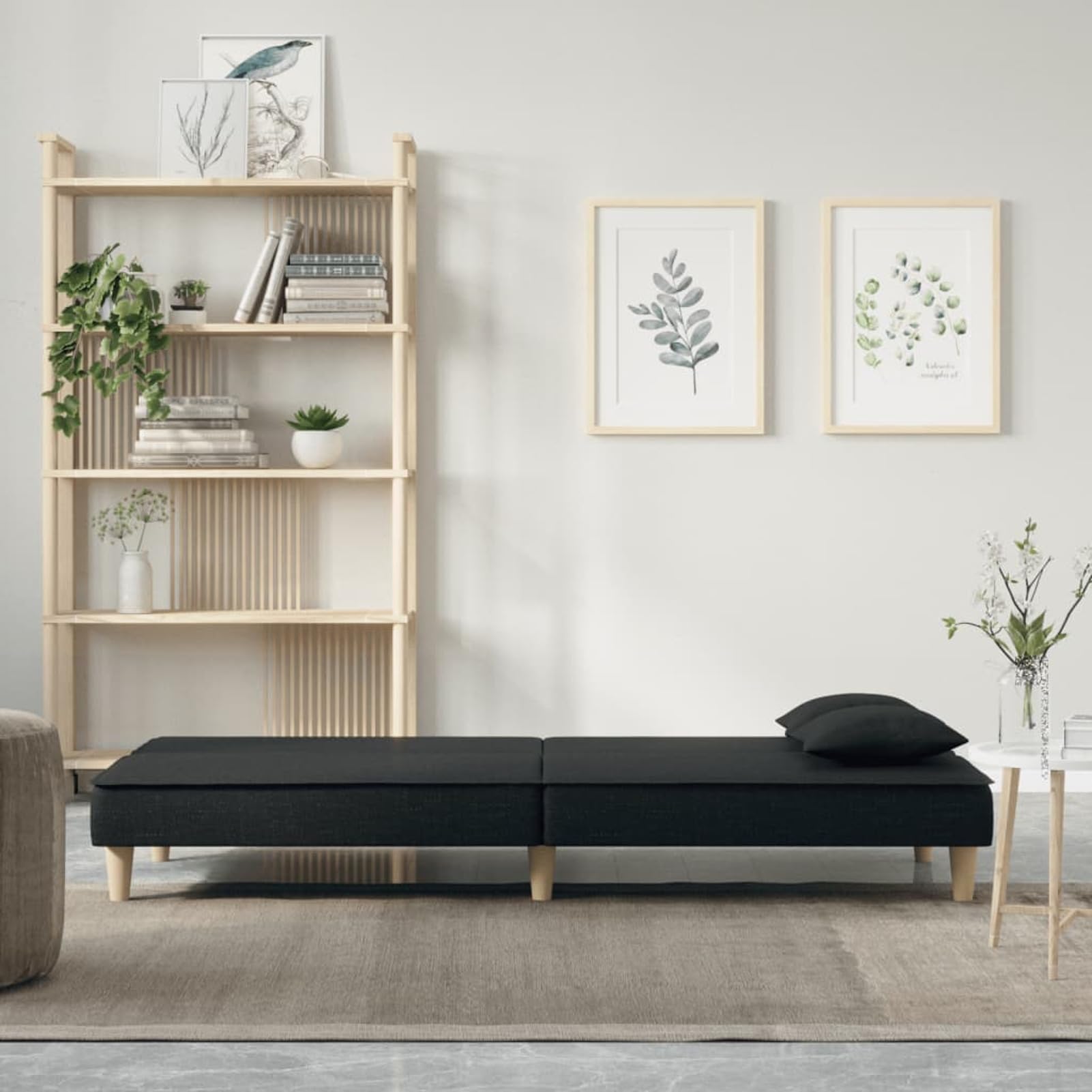 Divano Letto Nero in Tessuto,Divano Letto,Divano,Divani da Soggiorno,Divano Moderno-351902