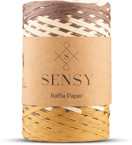 Miniatura 10 de Sensy Premium - Papel de rafia de 438 yardas, cinta de papel (natural claro)