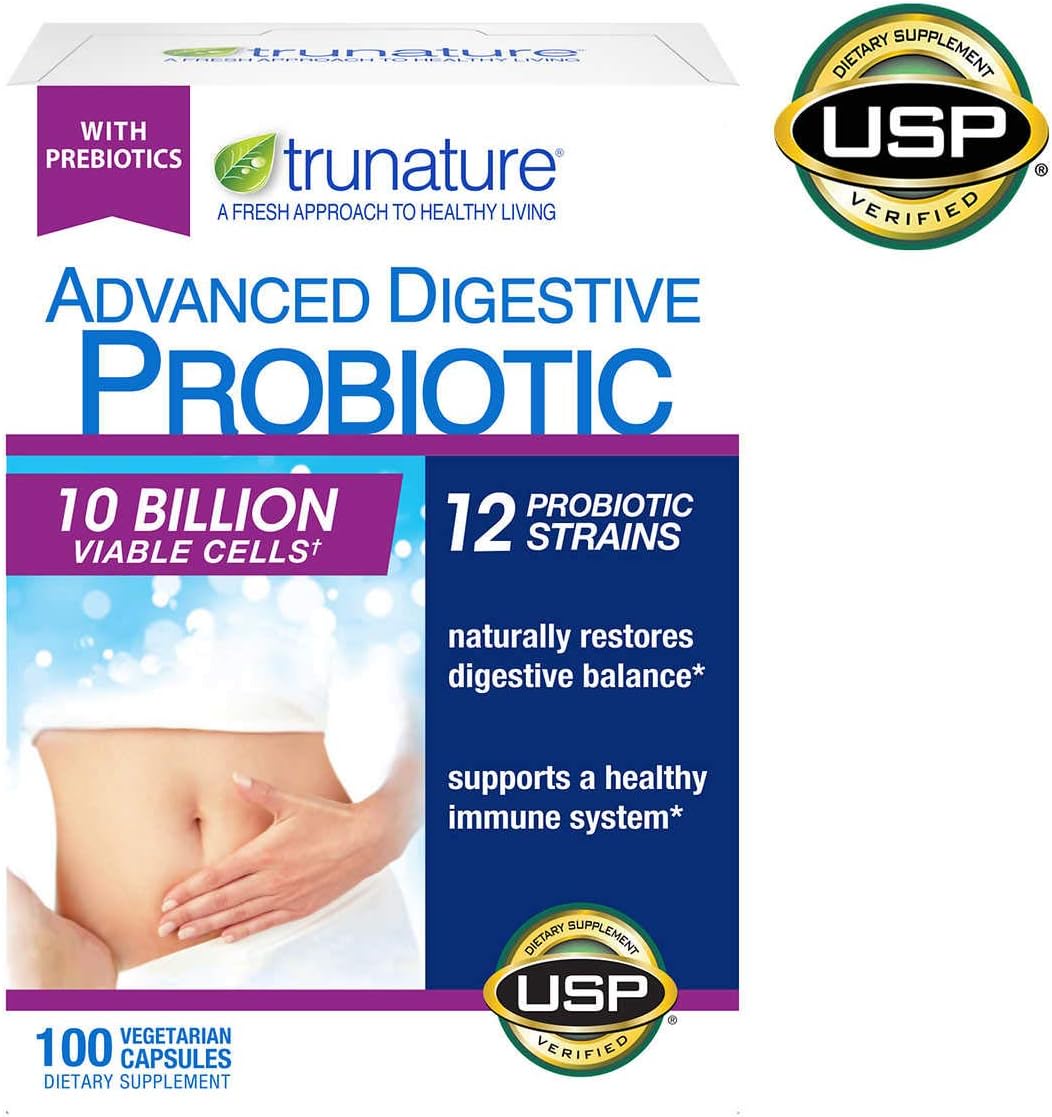 trunature Advanced Digestive Probiotic, 100 Capsules (2 Pack)