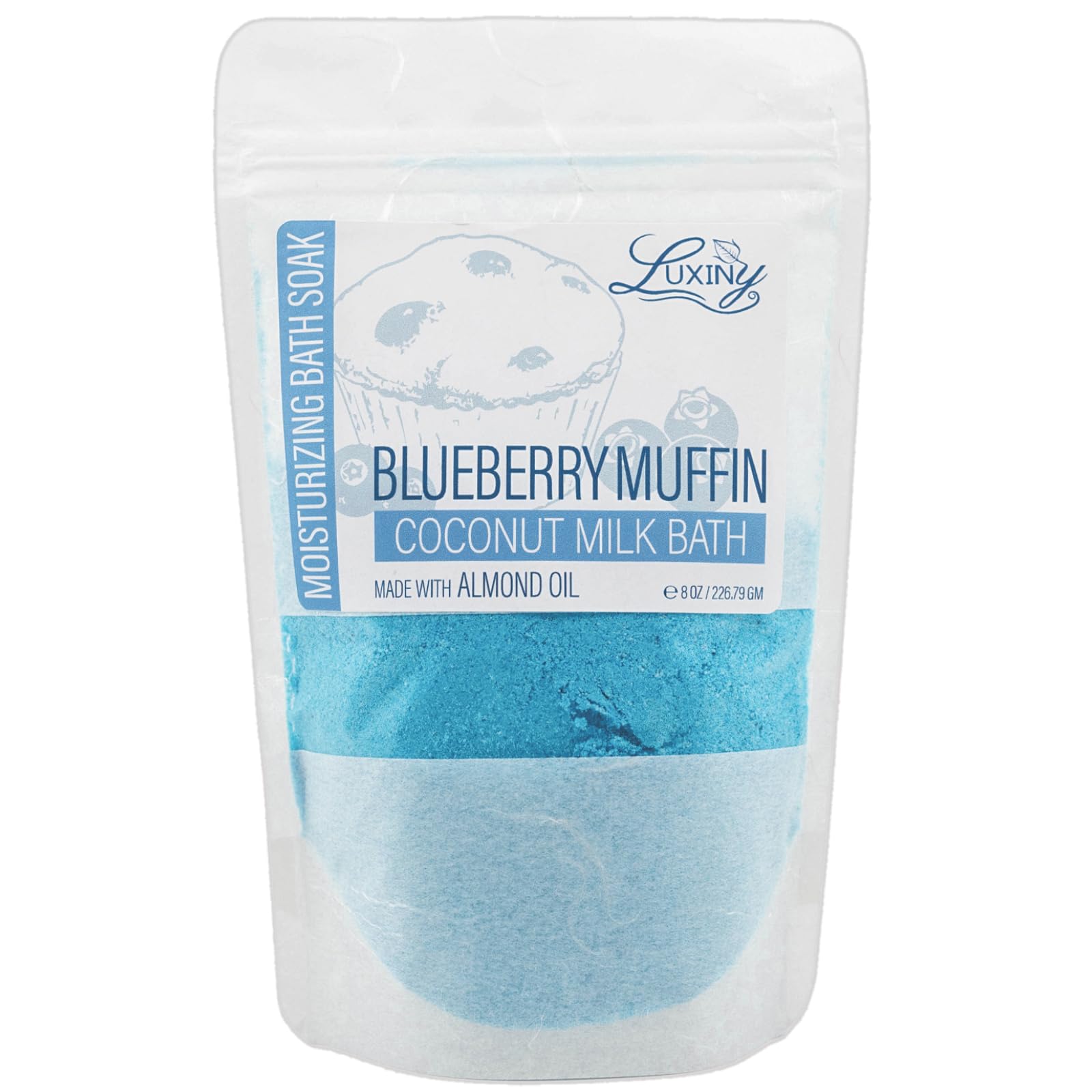 Luxiny Vegan Milk Bath Soak Made with Moisturizing Coconut Milk Powder & Sweet Almond Oil for a Bath Bomb Dust Soothing Fizz & Relaxing Soak, 8 oz. (
