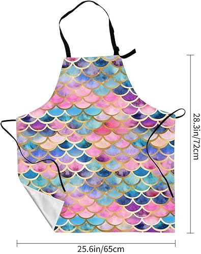 Miniatura 2 de Delantal de cocina a cuadros rojos y verdes para mujer con cuello ajustable, tamaño adulto, para cocina, pintura, regalo