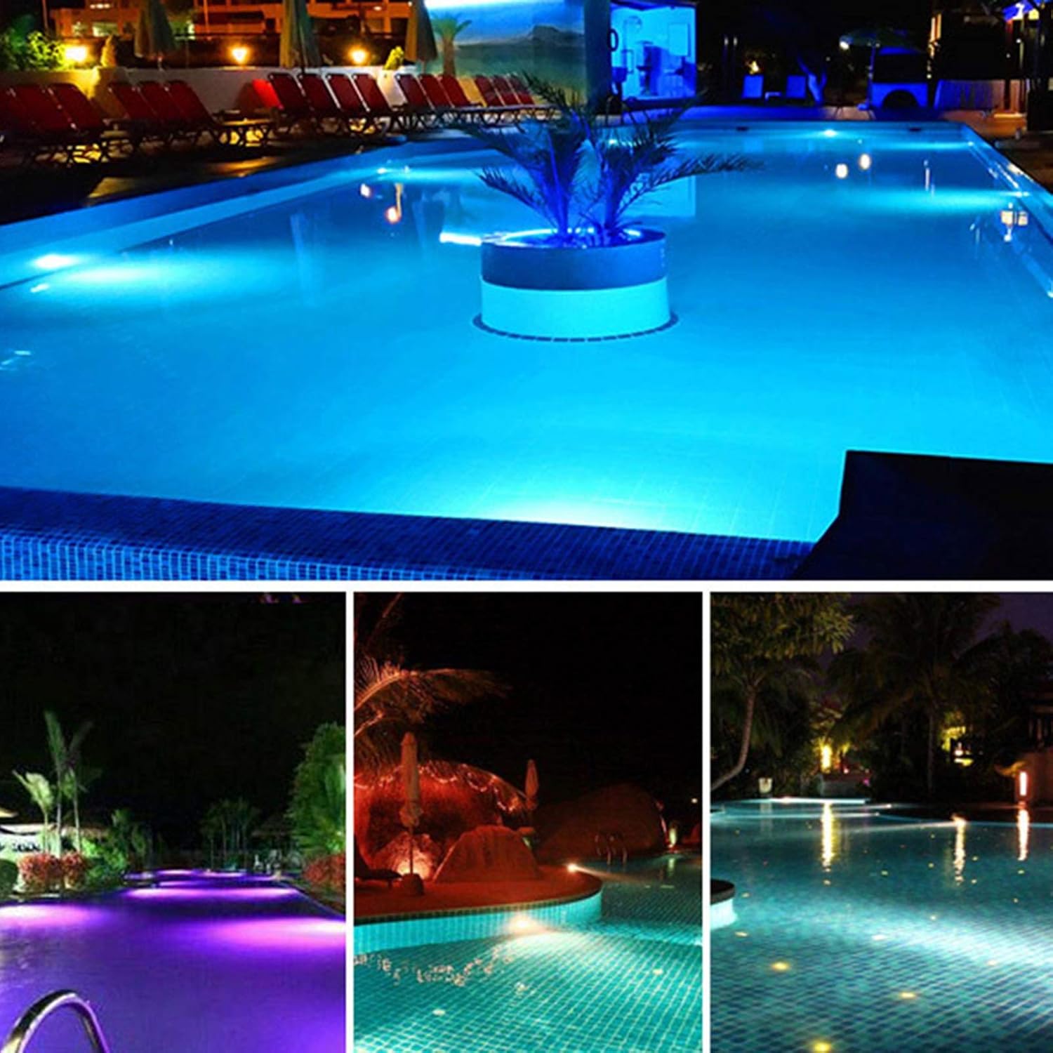 Underground Light Deck Lights Pool Lights Low Voltage 12V Easy to Install Used for Fountain Pond Decoration Underwater Lighting(Red Light 15W)