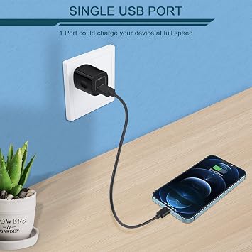[5Pack/1Port] USB AC Charger Adapter, Wall Plug Fast Charging Outlet Power Box Cube for iPhone 14 13 15 16 17 Pro Max/Mini SE X XR XS, iPad, Samsung S25 S24 S23 S22 Android Phones Multiple Brick Block