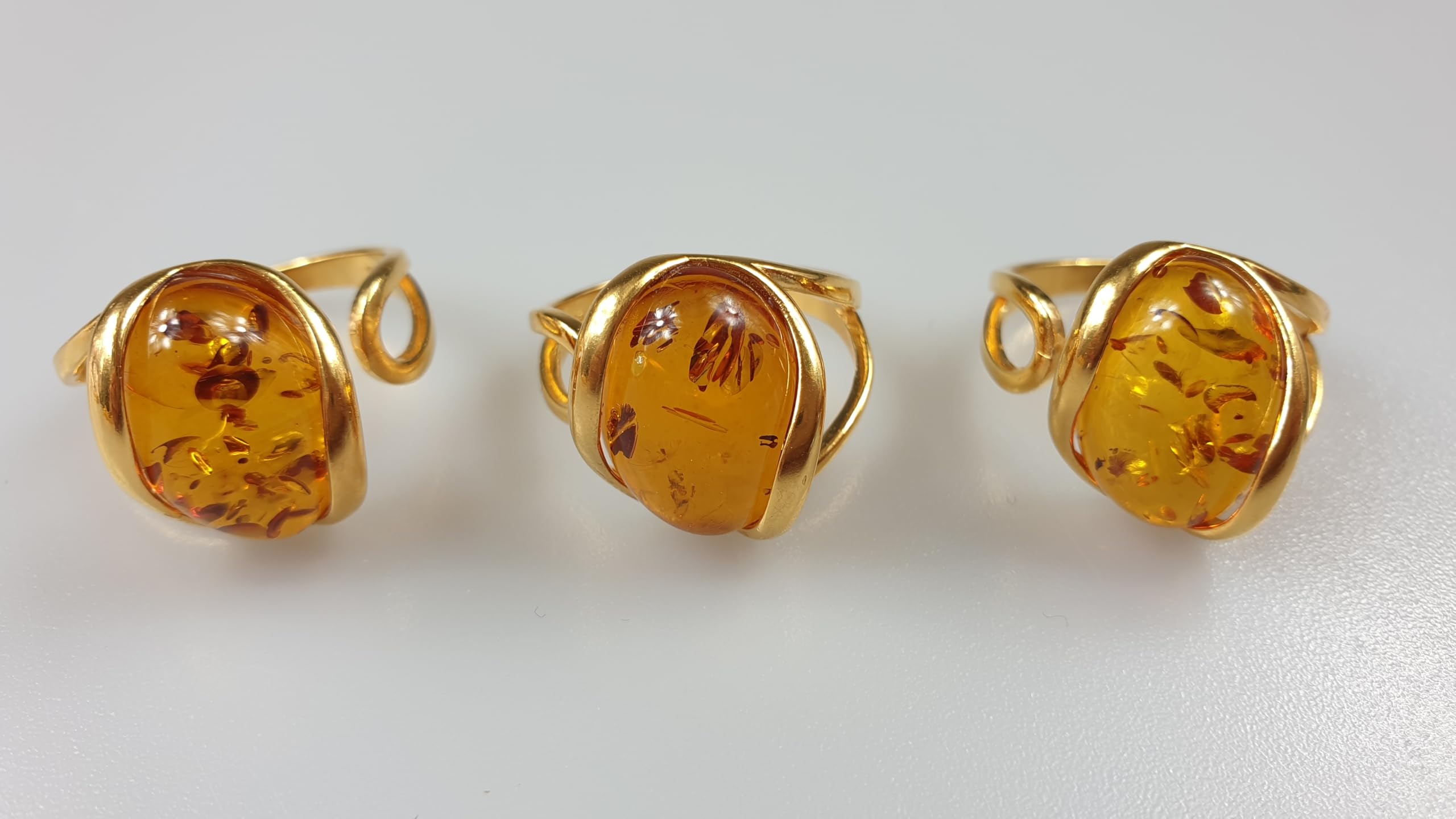 Golden One Ring, verstellbar, baltischer Bernstein, 925er Sterlingsilber, kleines Geschenk