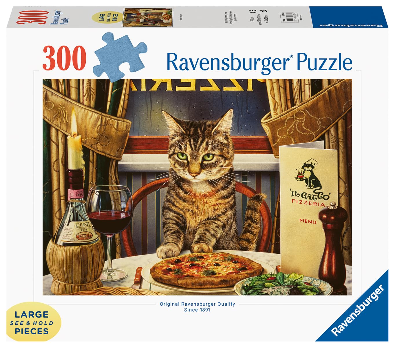 Ravensburger Dinner for One 300 Piece Large Format Jigsaw Puzzle - Fun & Engaging Toy for Adults | Unique Piece Design | FSC Certified Materials Option - Image 2