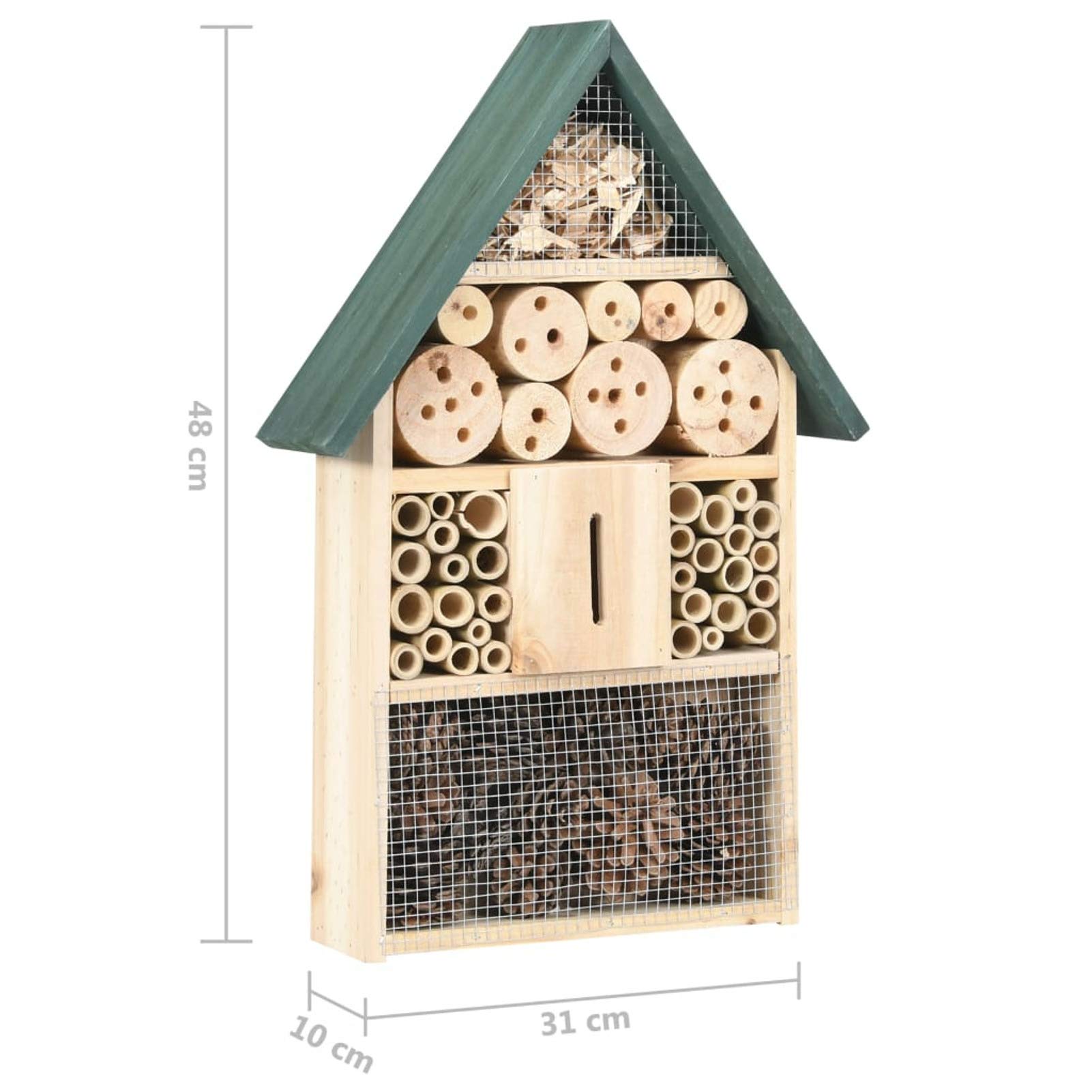Rantry Insektenhotel 31 x 10 x 48 cm aus Tannenholz, Innenmöbel für Wohnzimmer, Büro, Schlafzimmer