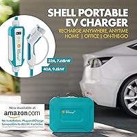 Vista 8 de SHELL Cargador de vehículo eléctrico Nivel 2 Cargador EV de carga rápida de 40 amperios 240 V EV Estación de carga para el hogar con cable de 30