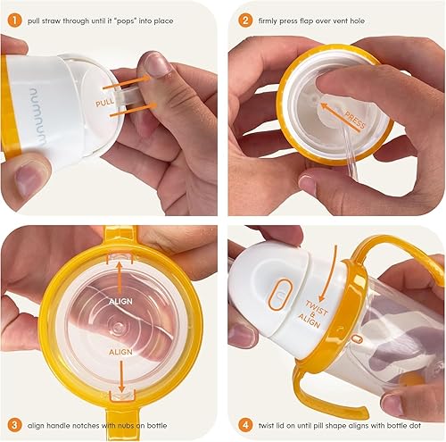 Miniatura 5 de NumNum Vaso con popote para bebé, vaso con popote con peso, a prueba de derrames, con popote para niños de 6 a 12 meses, artículos esenciales para
